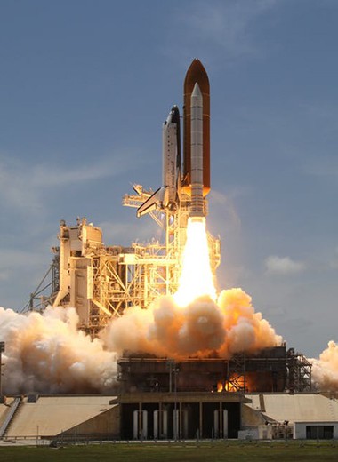 Space shuttle launch moment